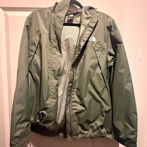 The North Face Olive Hooded Rain Jacket
